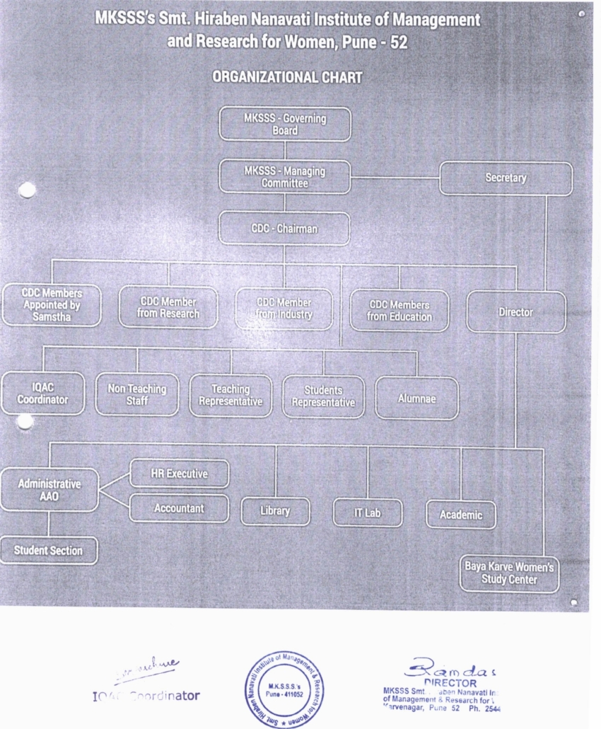 Organogram of the institute