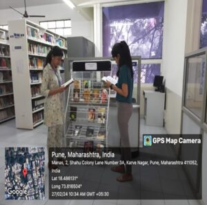 Students at Book Display during Marathi Bhasha Gaurav Din