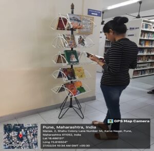 Students at Book Display during Marathi Bhasha Gaurav Din