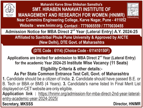 MBA 2nd Year Direct Admission