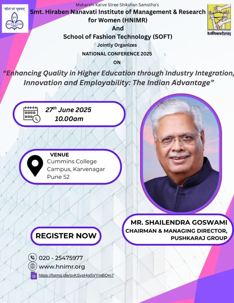 MKSSSS HNIMR - National Conference on Enhancing Quality in Higher Education through Industry Integration Innovation and Employability The Indian Advantage - Mr. Shailendra Goswami